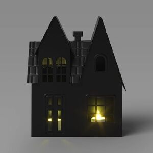 10" Lit Metal Black Halloween House - Hyde & EEK!